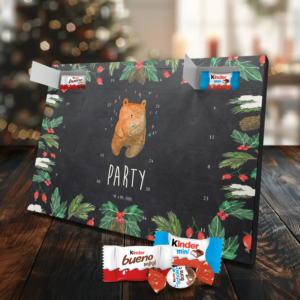 Chocolate advent calendar bear party cuddly toy, teddy bear, Bring a present, Partying, Good mood, Birthday present, Celebrate, Present, Birthday