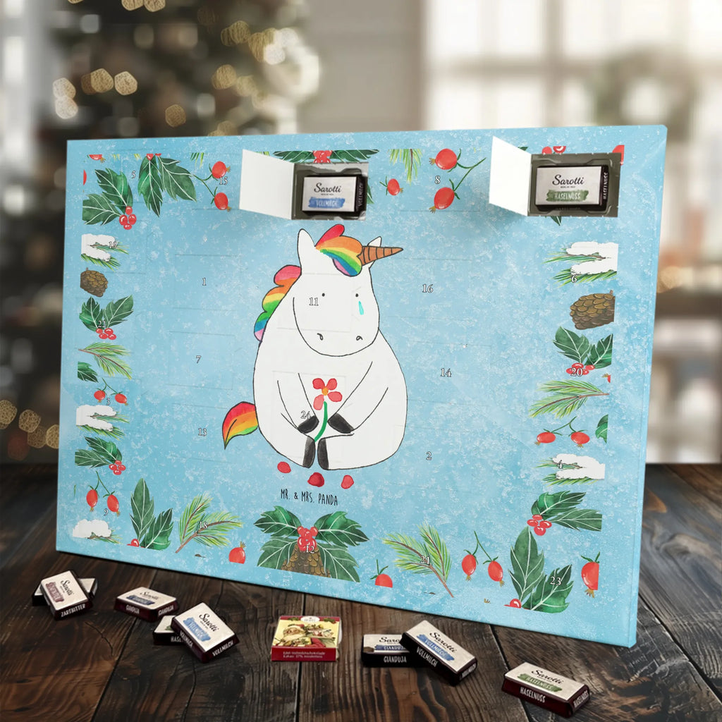 Chocolate advent calendar unicorn Sad friends, Friendship, consoling, grief, greeting card, flower