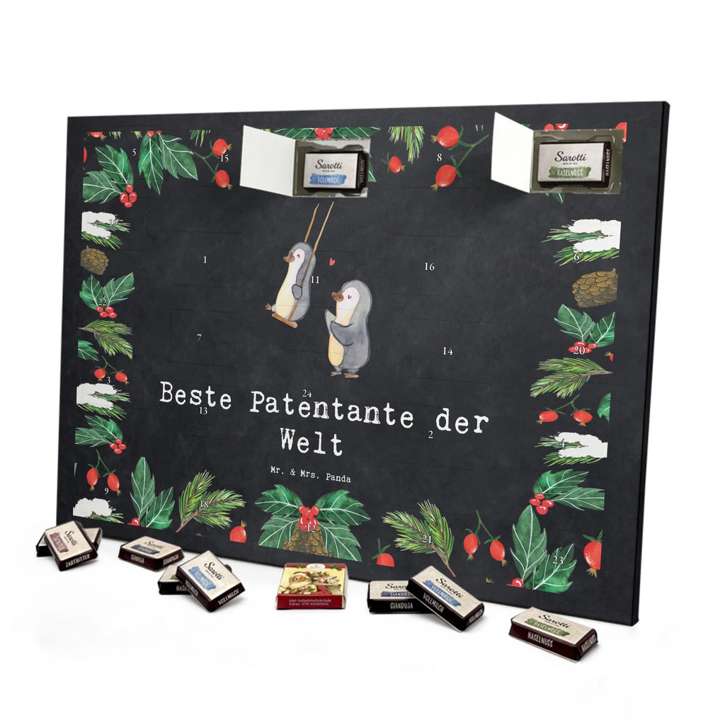 Chocolate advent calendar penguin Best godmother in the world gift, birthday, gift idea, birthday present, giving, thank you, for, make you happy, gift tip, nephew, godfather aunt, niece, christening partner, baptism, little thing, favorite aunt, Godmother