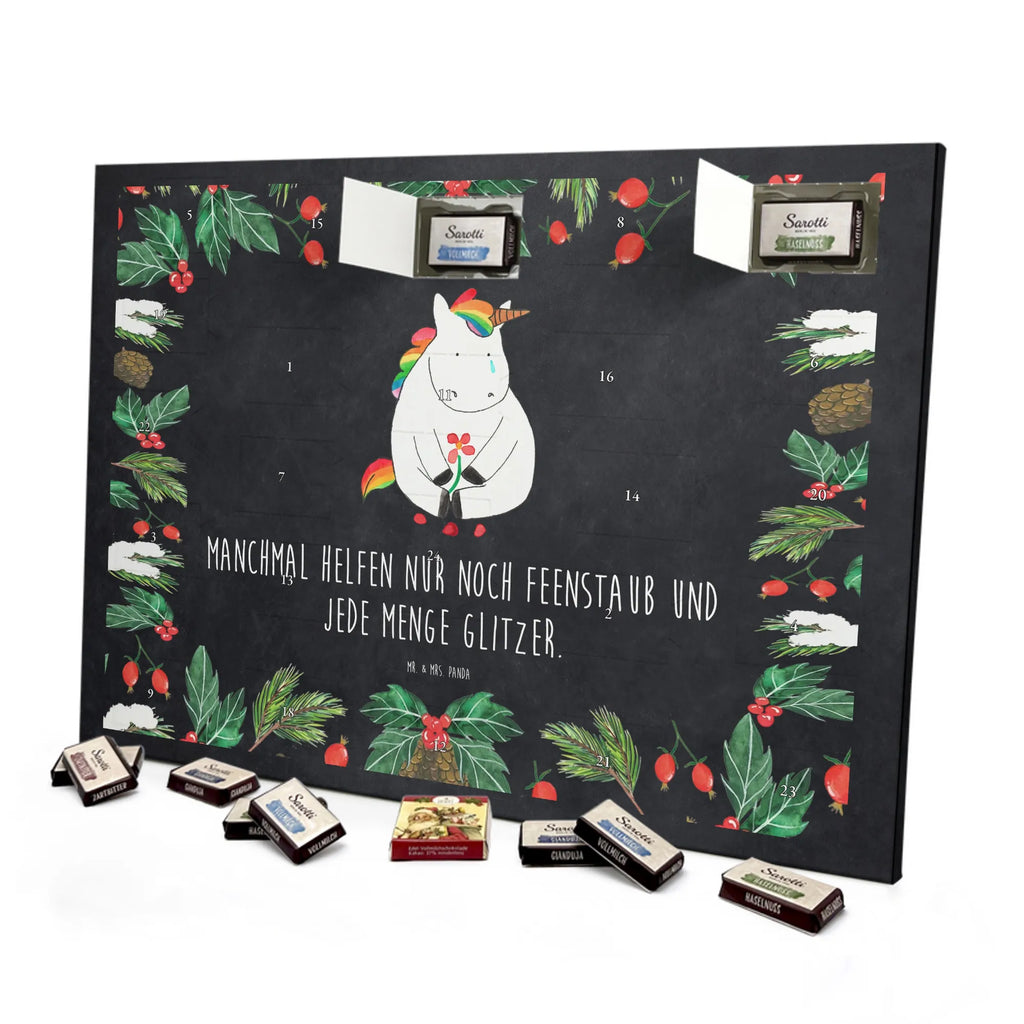 Chocolate advent calendar unicorn Sad friends, Friendship, consoling, grief, greeting card, flower