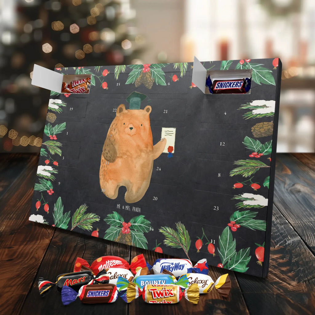 Chocolate advent calendar bear Test cuddly toy, teddy bear, diploma, examination passed, certificate, examinations, degree