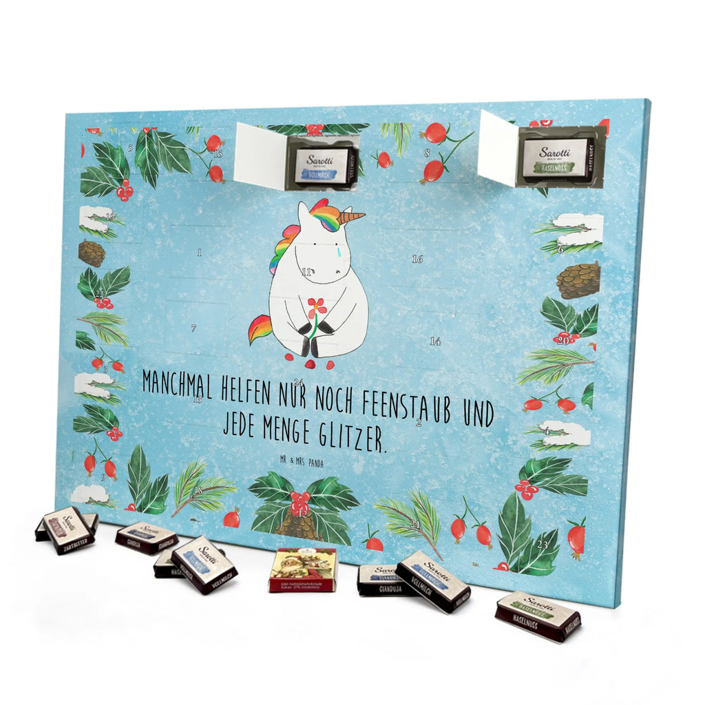 Chocolate advent calendar unicorn Sad friends, Friendship, consoling, grief, greeting card, flower