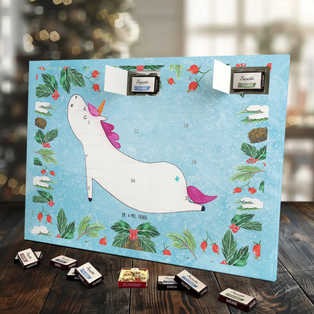 Chocolate advent calendar unicorn yoga mindfulness, relaxation, gift, present, sports, sweet