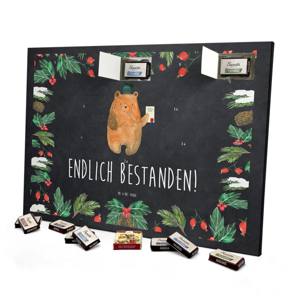 Chocolate advent calendar bear Test cuddly toy, teddy bear, diploma, examination passed, certificate, examinations, degree