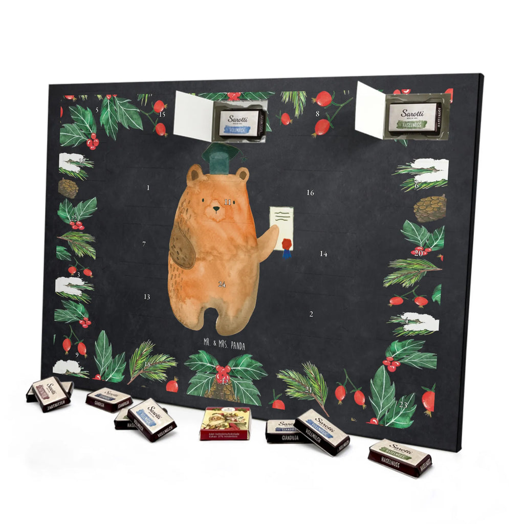 Chocolate advent calendar bear Test cuddly toy, teddy bear, diploma, examination passed, certificate, examinations, degree