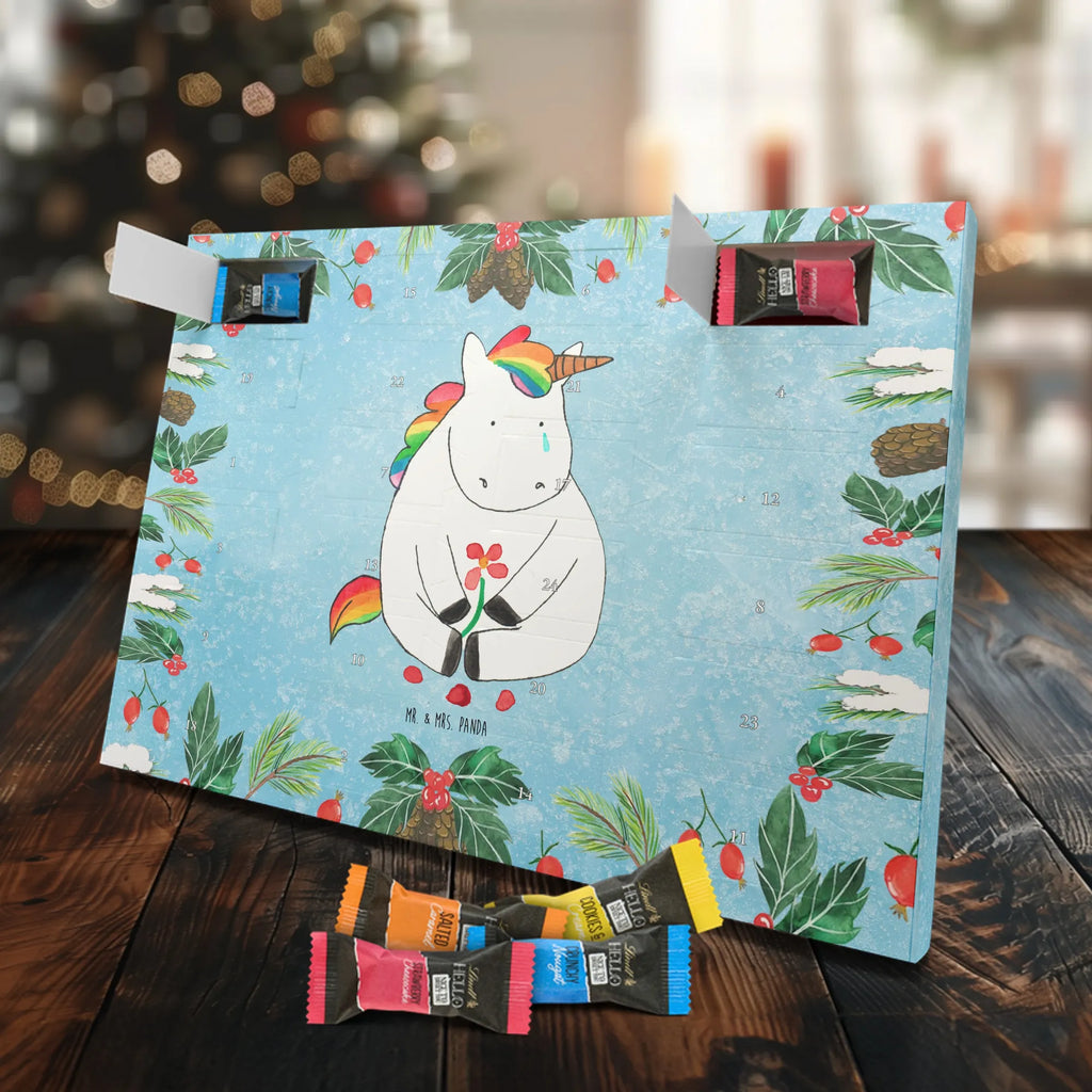 Chocolate advent calendar unicorn Sad friends, Friendship, consoling, grief, greeting card, flower