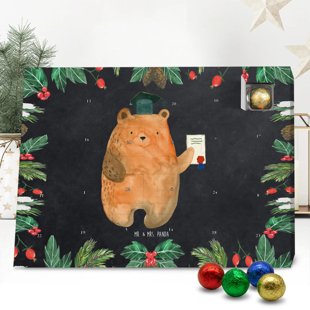 Chocolate advent calendar bear Test cuddly toy, teddy bear, diploma, examination passed, certificate, examinations, degree