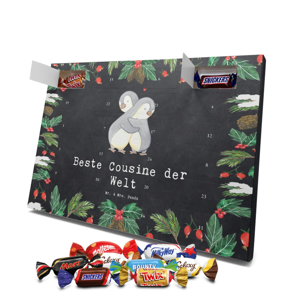 Chocolate advent calendar penguin best cousin in the world gift, birthday, gift idea, birthday present, giving, thank you, for, make you happy, gift tip, daughter of aunt, relatives, daughter of uncle