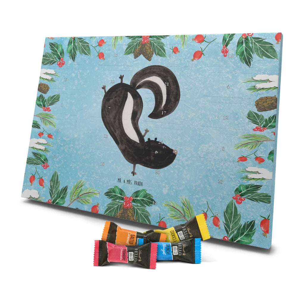 Chocolate advent calendar skunk handstand child, stink, playful, playground, wild animal, predator