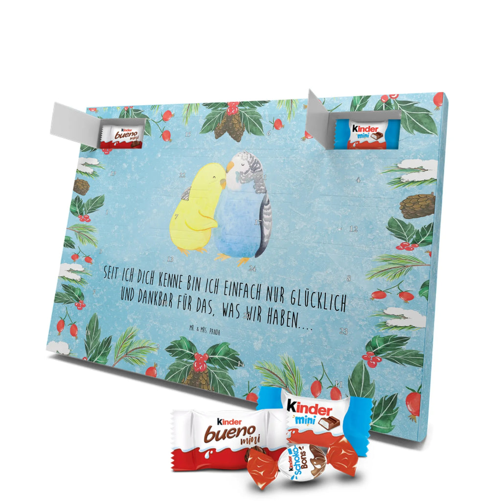 Chocolate advent calendar Parakeets in love Loving, Marriage, Proposal of marriage, anniversary gift, Together, Love gift, gift for her, gift for him, Two, trust, budgie, closeness, cuddling, birds
