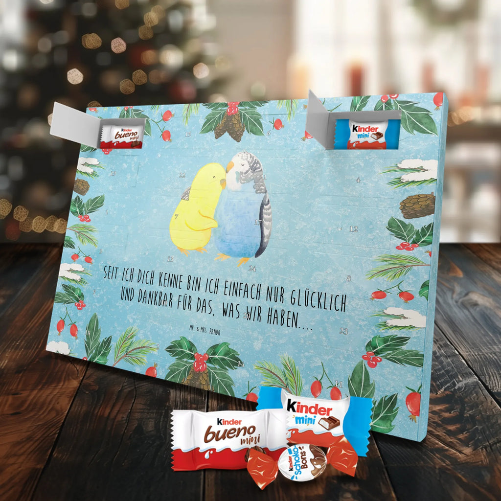 Chocolate advent calendar Parakeets in love Loving, Marriage, Proposal of marriage, anniversary gift, Together, Love gift, gift for her, gift for him, Two, trust, budgie, closeness, cuddling, birds