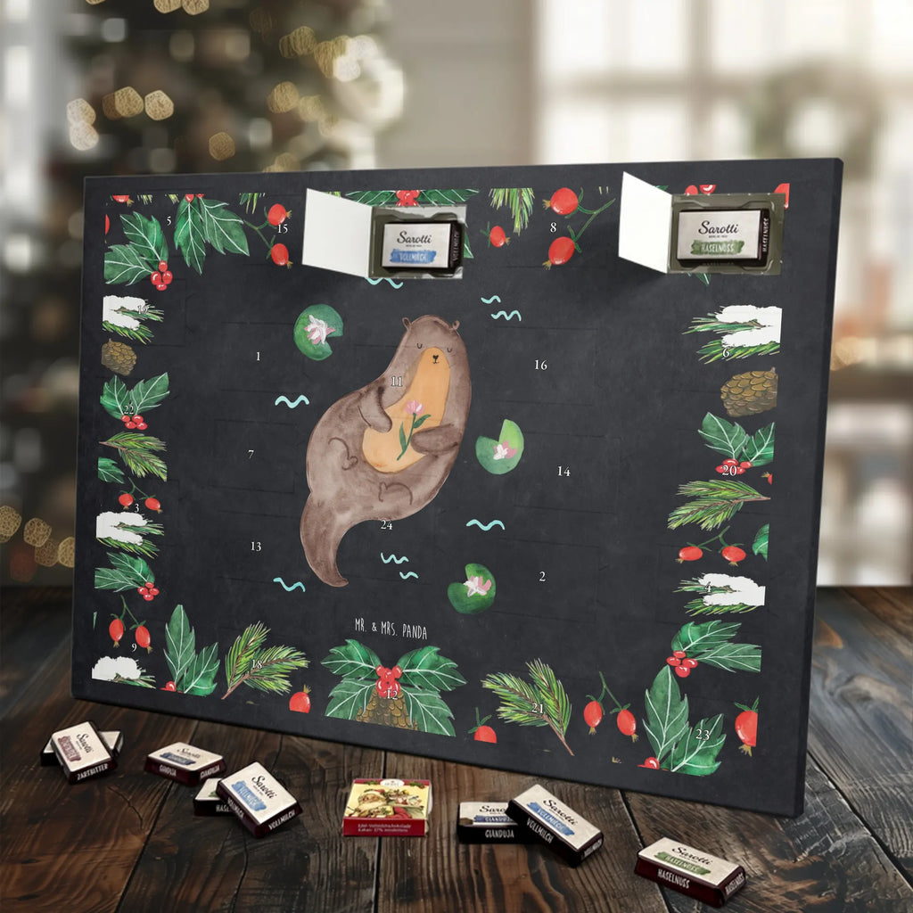 Chocolate advent calendar otter Water Lily mammal, predator, gifts for people in love, gift ideas for animal lovers, animal, aquatic animal, marten, otter gifts, water mammal, water, water animal, sea otter, animal lover, European otter, baby otter