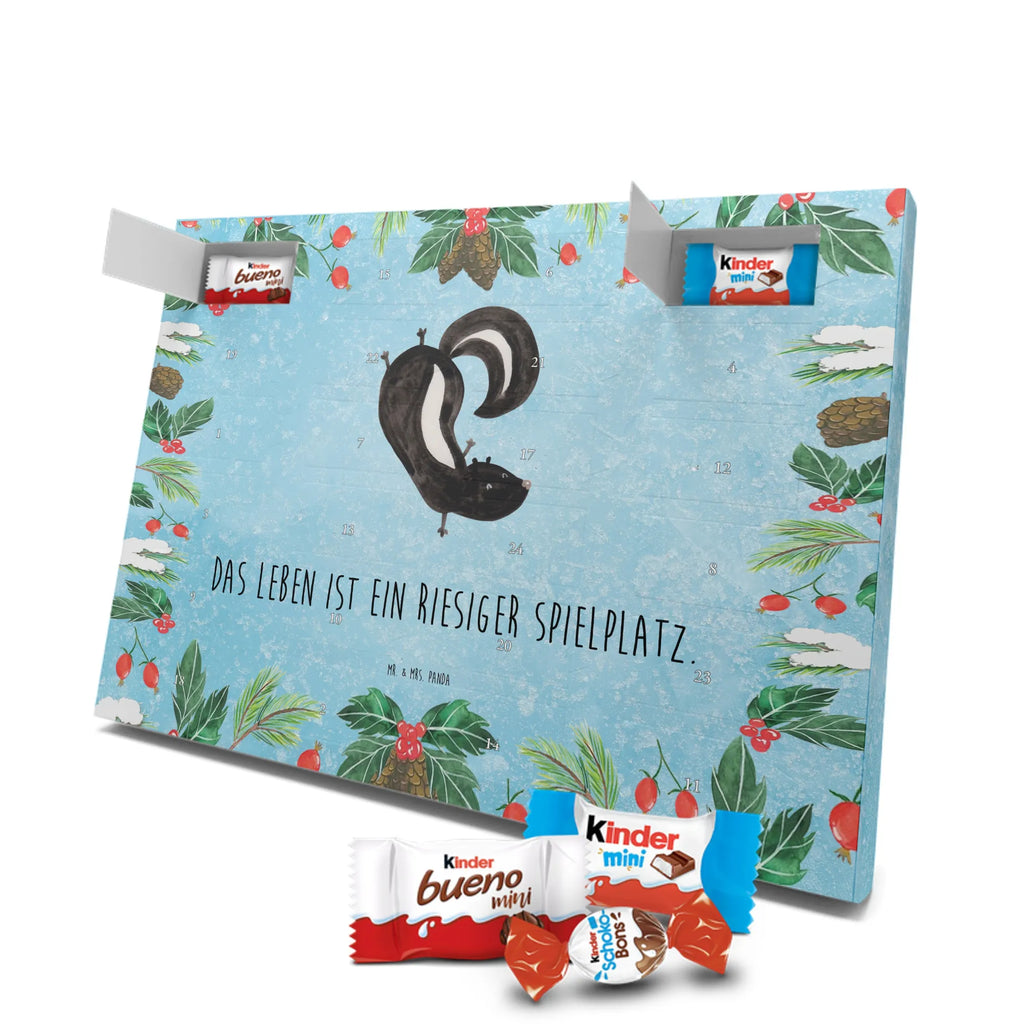 Chocolate advent calendar skunk handstand child, stink, playful, playground, wild animal, predator