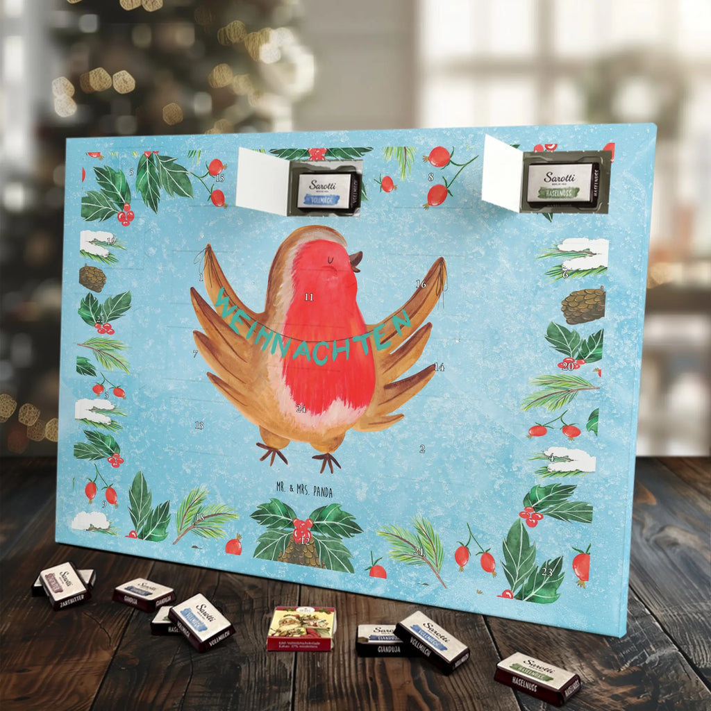 Chocolate advent calendar robin Christmas Christmas time, snow, Christmas greeting, Christmas motif, Merry Christmas, Christmas Eve, bird