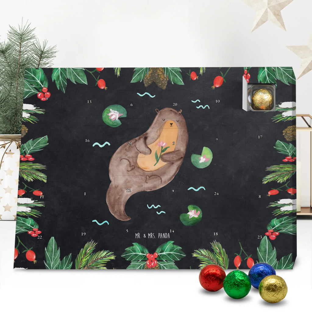 Chocolate advent calendar otter Water Lily mammal, predator, gifts for people in love, gift ideas for animal lovers, animal, aquatic animal, marten, otter gifts, water mammal, water, water animal, sea otter, animal lover, European otter, baby otter
