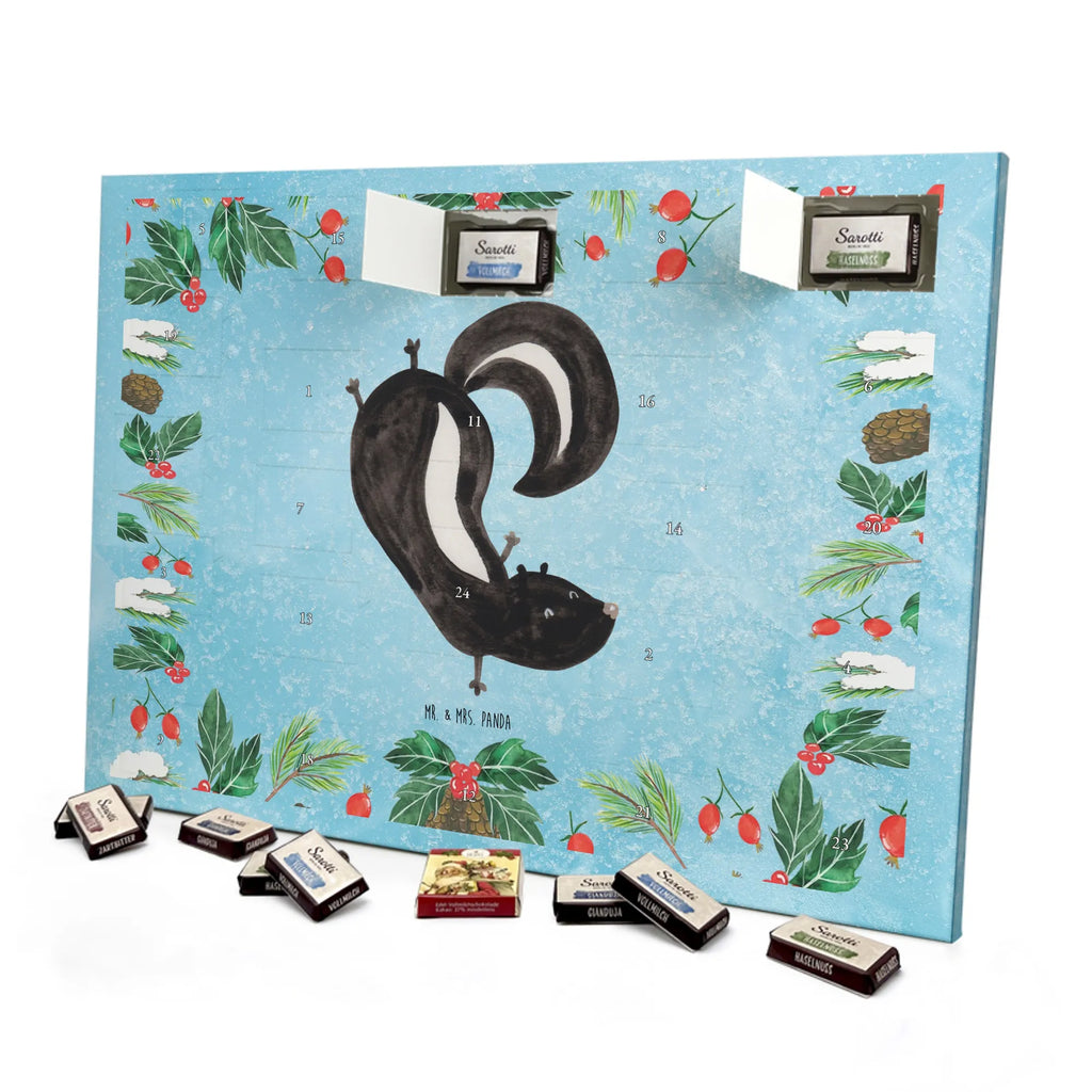 Chocolate advent calendar skunk handstand child, stink, playful, playground, wild animal, predator