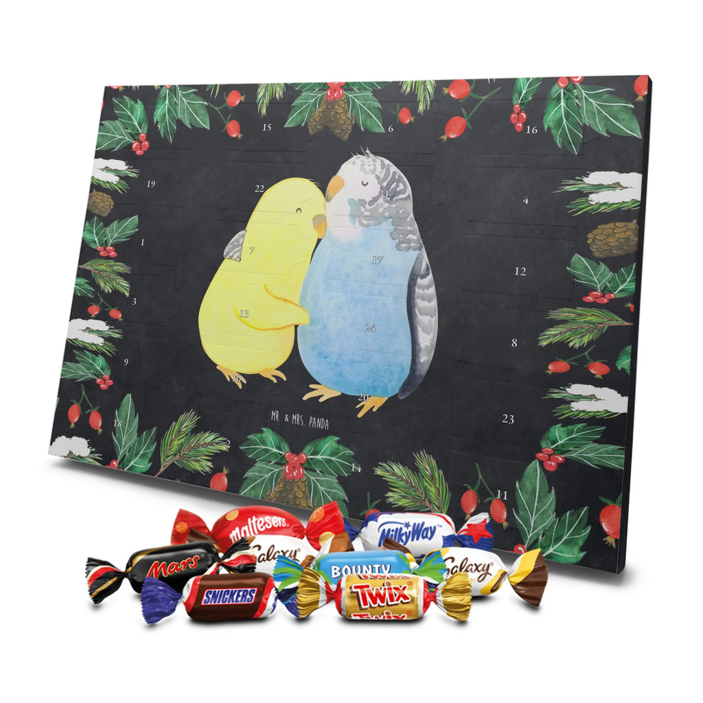 Chocolate advent calendar Parakeets in love Loving, Marriage, Proposal of marriage, anniversary gift, Together, Love gift, gift for her, gift for him, Two, trust, budgie, closeness, cuddling, birds