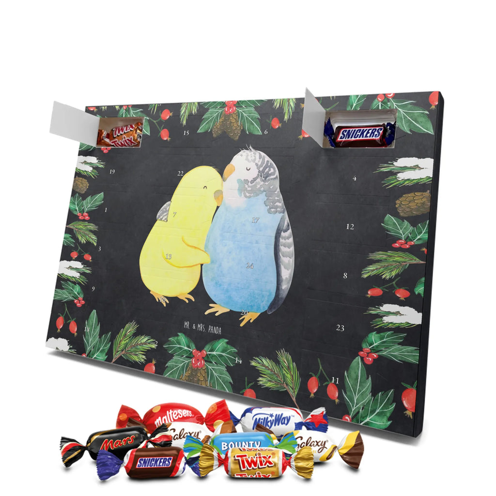 Chocolate advent calendar Parakeets in love Loving, Marriage, Proposal of marriage, anniversary gift, Together, Love gift, gift for her, gift for him, Two, trust, budgie, closeness, cuddling, birds
