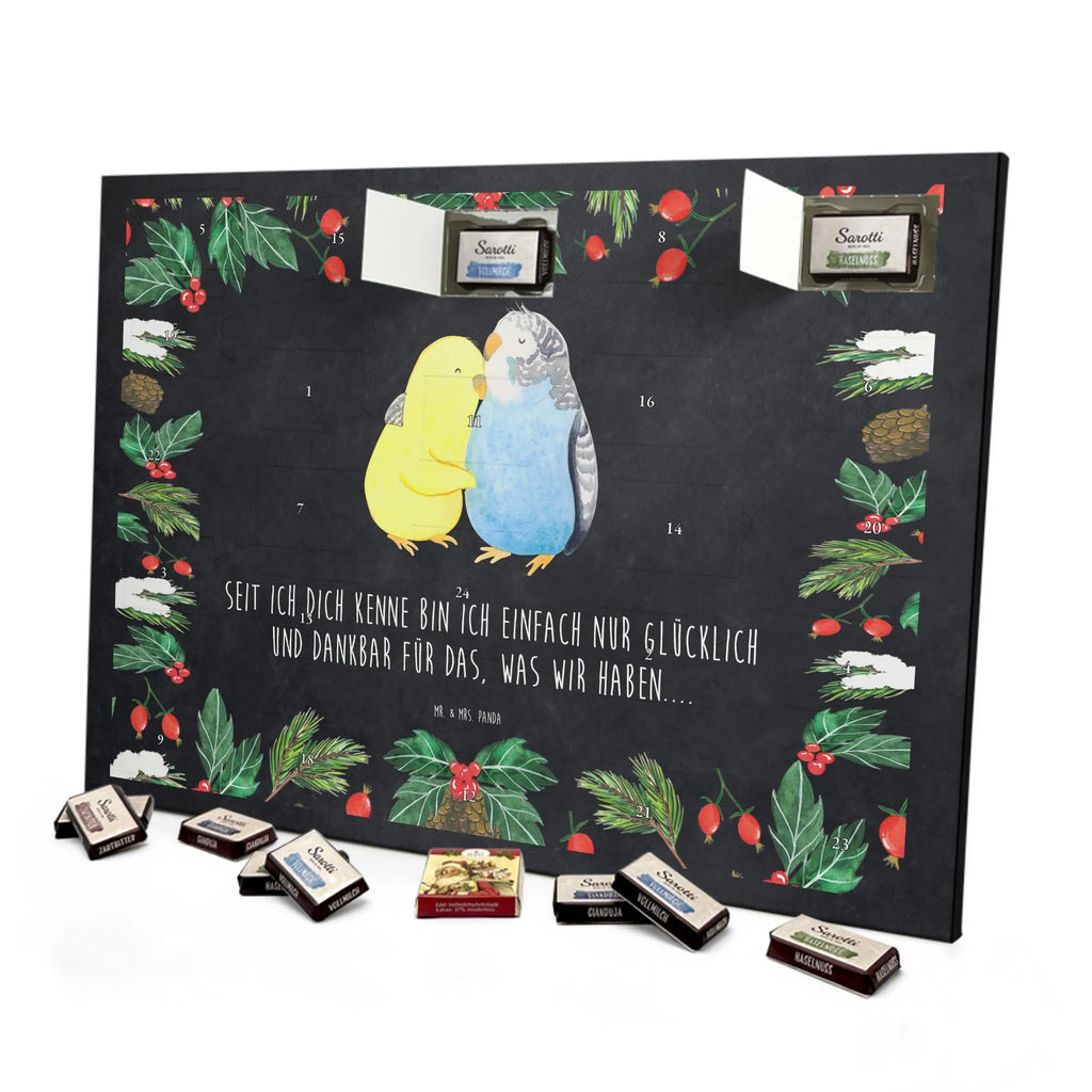 Chocolate advent calendar Parakeets in love Loving, Marriage, Proposal of marriage, anniversary gift, Together, Love gift, gift for her, gift for him, Two, trust, budgie, closeness, cuddling, birds