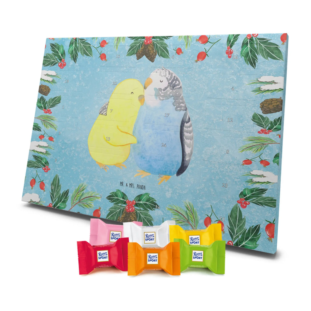 Chocolate advent calendar Parakeets in love Loving, Marriage, Proposal of marriage, anniversary gift, Together, Love gift, gift for her, gift for him, Two, trust, budgie, closeness, cuddling, birds