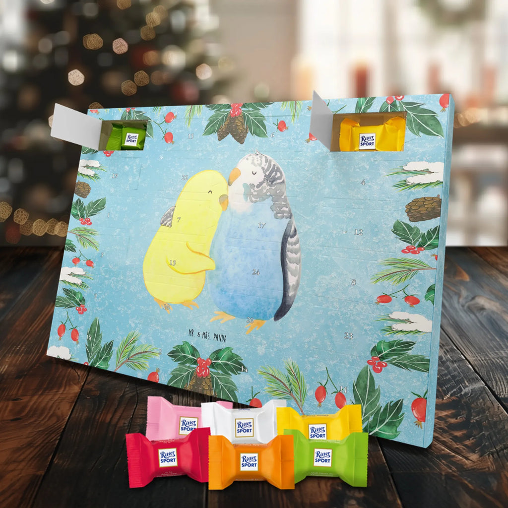 Chocolate advent calendar Parakeets in love Loving, Marriage, Proposal of marriage, anniversary gift, Together, Love gift, gift for her, gift for him, Two, trust, budgie, closeness, cuddling, birds