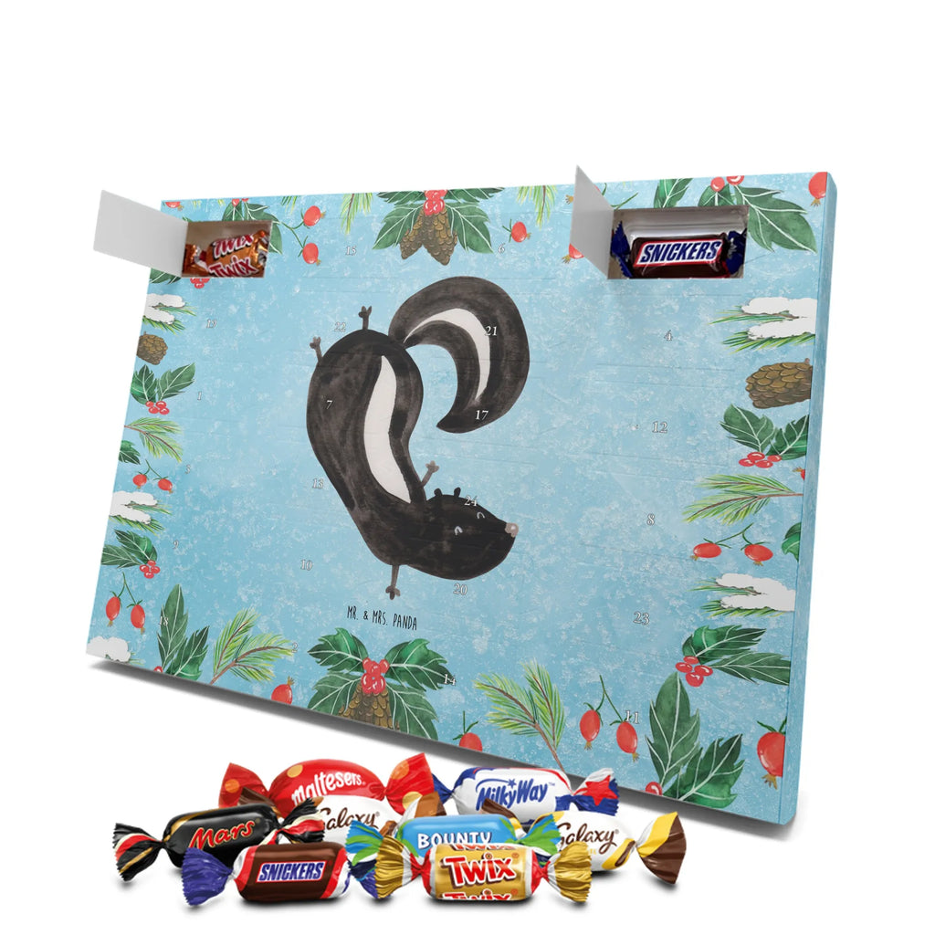 Chocolate advent calendar skunk handstand child, stink, playful, playground, wild animal, predator