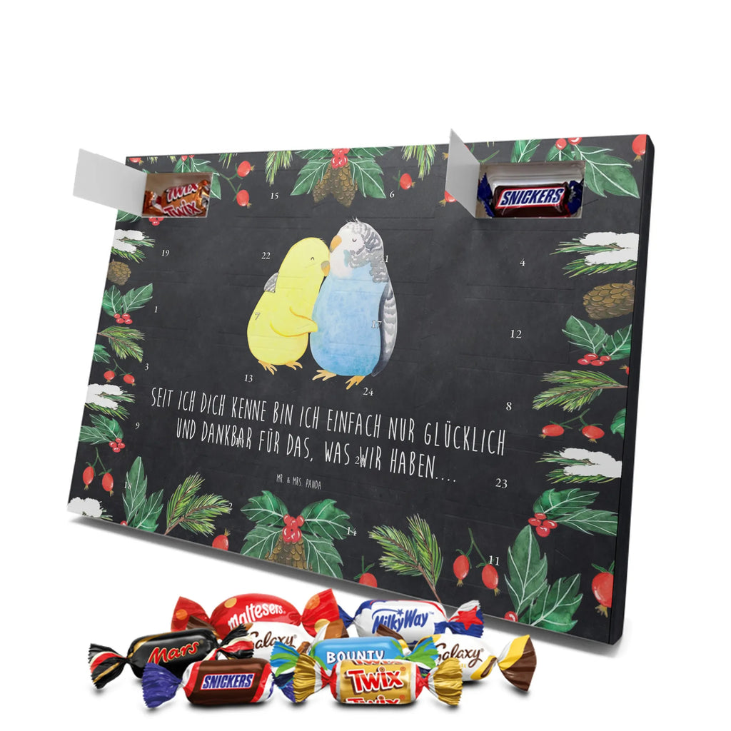 Chocolate advent calendar Parakeets in love Loving, Marriage, Proposal of marriage, anniversary gift, Together, Love gift, gift for her, gift for him, Two, trust, budgie, closeness, cuddling, birds