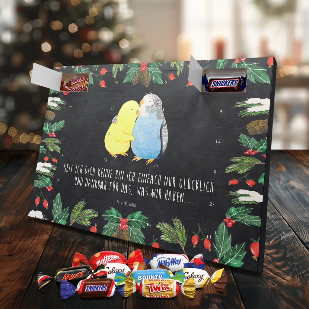 Chocolate advent calendar Parakeets in love Loving, Marriage, Proposal of marriage, anniversary gift, Together, Love gift, gift for her, gift for him, Two, trust, budgie, closeness, cuddling, birds