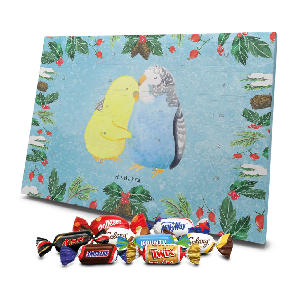 Chocolate advent calendar Parakeets in love Loving, Marriage, Proposal of marriage, anniversary gift, Together, Love gift, gift for her, gift for him, Two, trust, budgie, closeness, cuddling, birds