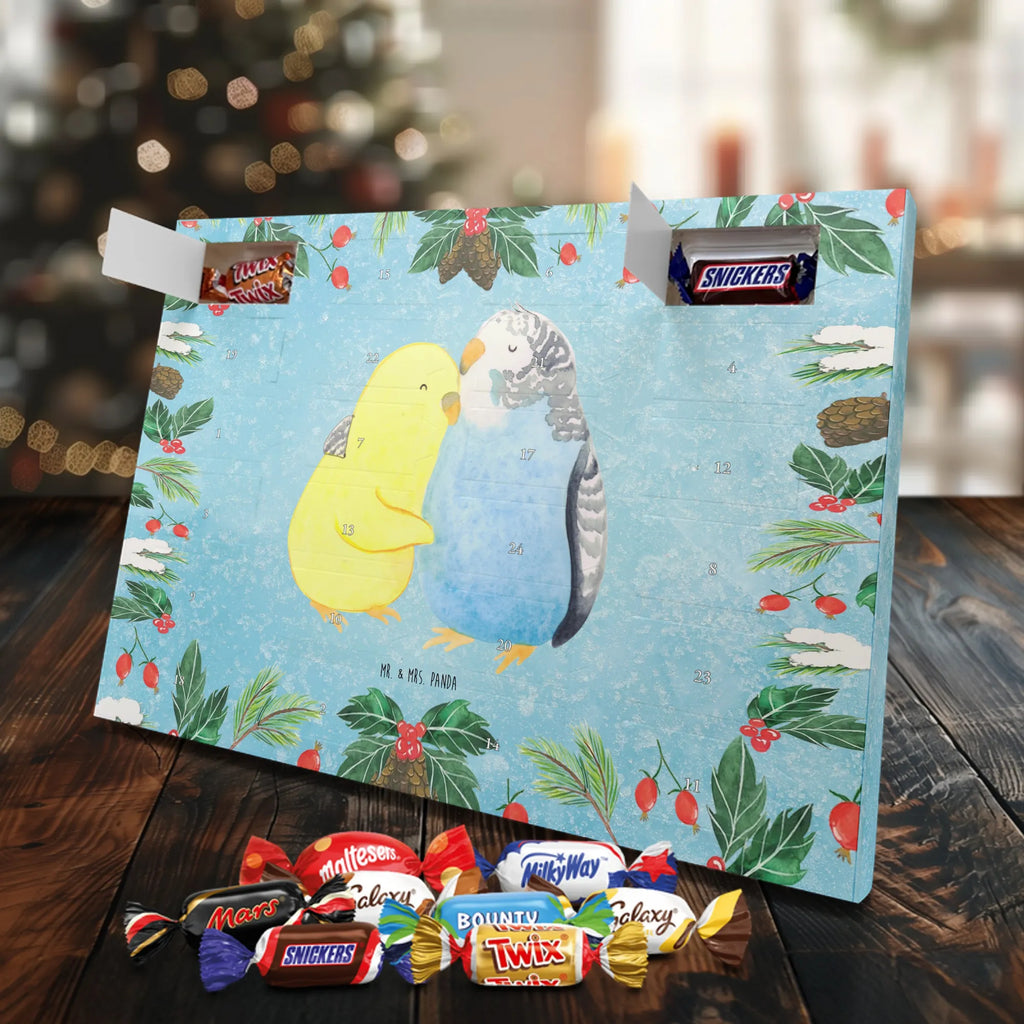 Chocolate advent calendar Parakeets in love Loving, Marriage, Proposal of marriage, anniversary gift, Together, Love gift, gift for her, gift for him, Two, trust, budgie, closeness, cuddling, birds