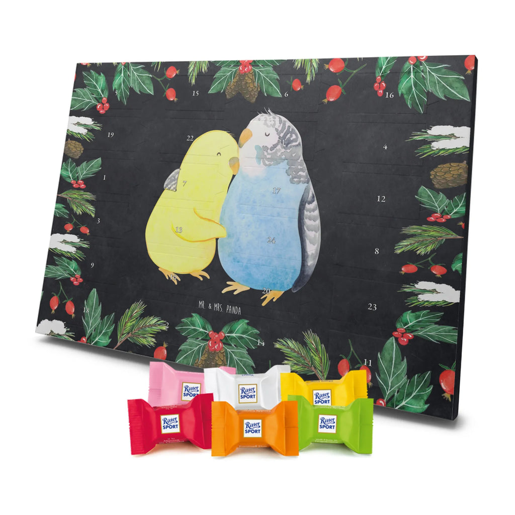 Chocolate advent calendar Parakeets in love Loving, Marriage, Proposal of marriage, anniversary gift, Together, Love gift, gift for her, gift for him, Two, trust, budgie, closeness, cuddling, birds