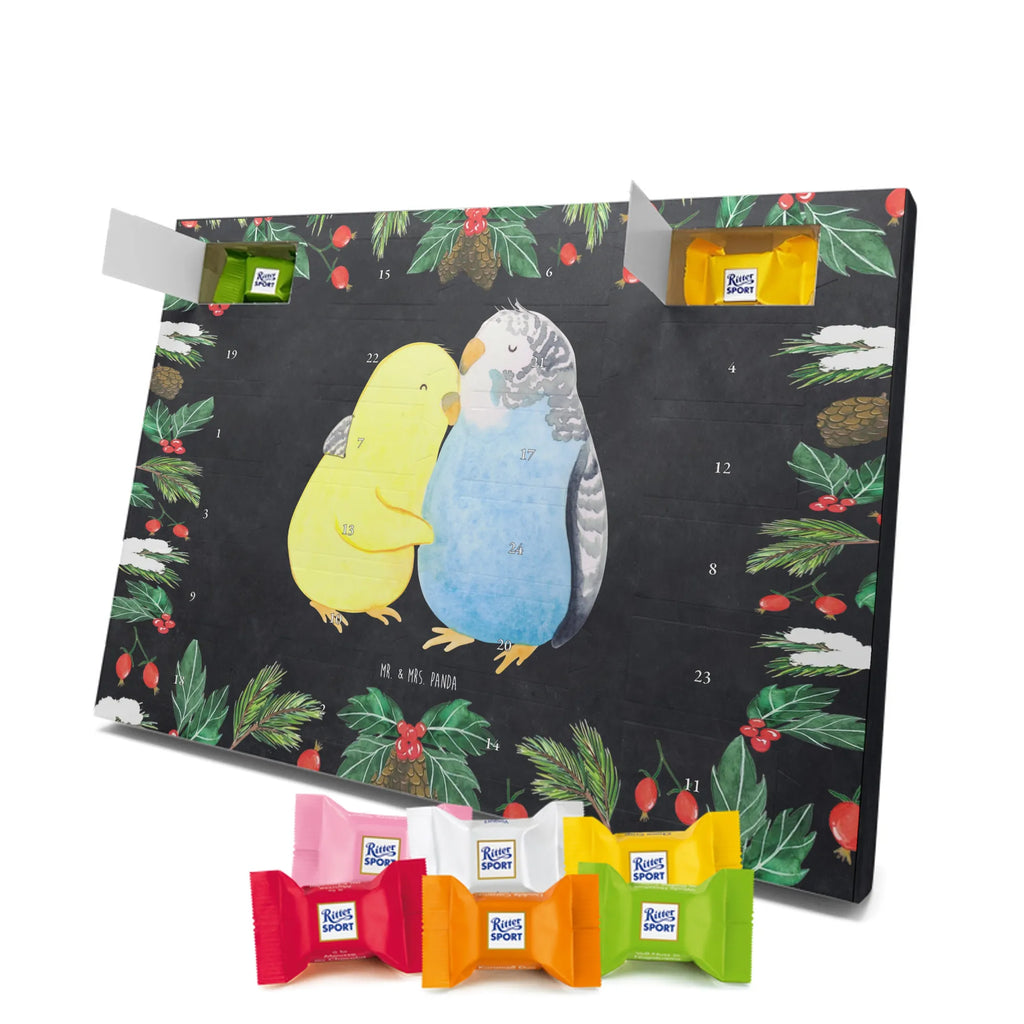 Chocolate advent calendar Parakeets in love Loving, Marriage, Proposal of marriage, anniversary gift, Together, Love gift, gift for her, gift for him, Two, trust, budgie, closeness, cuddling, birds