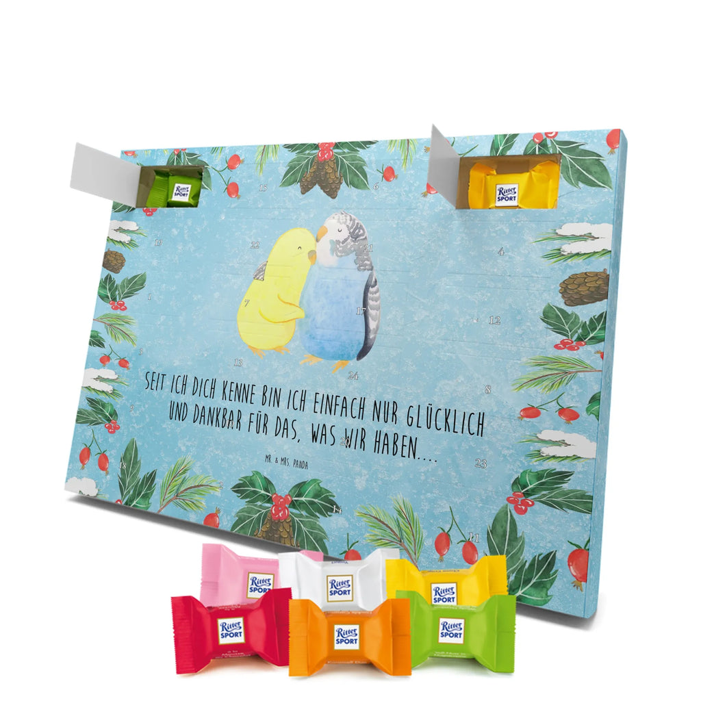 Chocolate advent calendar Parakeets in love Loving, Marriage, Proposal of marriage, anniversary gift, Together, Love gift, gift for her, gift for him, Two, trust, budgie, closeness, cuddling, birds