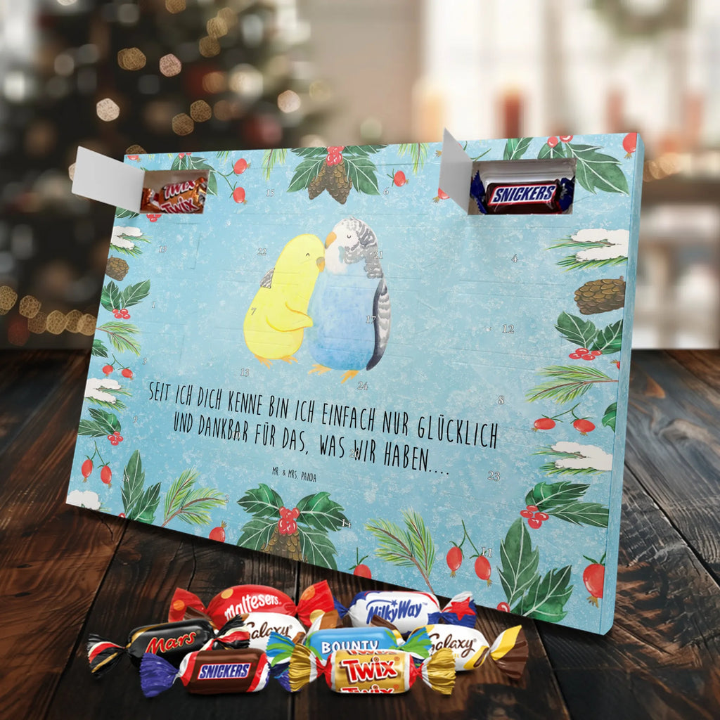 Chocolate advent calendar Parakeets in love Loving, Marriage, Proposal of marriage, anniversary gift, Together, Love gift, gift for her, gift for him, Two, trust, budgie, closeness, cuddling, birds