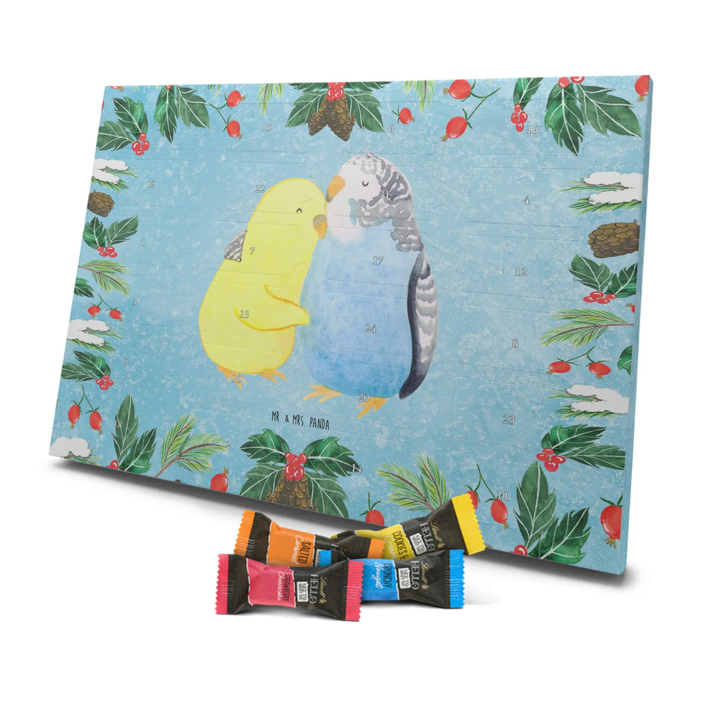 Chocolate advent calendar Parakeets in love Loving, Marriage, Proposal of marriage, anniversary gift, Together, Love gift, gift for her, gift for him, Two, trust, budgie, closeness, cuddling, birds