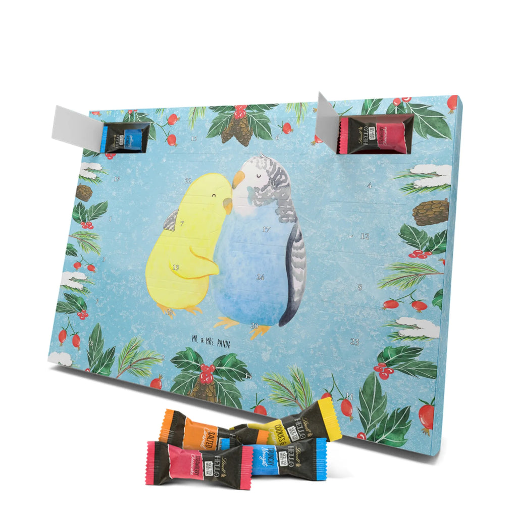 Chocolate advent calendar Parakeets in love Loving, Marriage, Proposal of marriage, anniversary gift, Together, Love gift, gift for her, gift for him, Two, trust, budgie, closeness, cuddling, birds