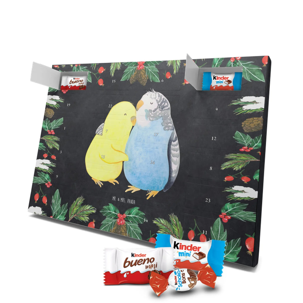 Chocolate advent calendar Parakeets in love Loving, Marriage, Proposal of marriage, anniversary gift, Together, Love gift, gift for her, gift for him, Two, trust, budgie, closeness, cuddling, birds