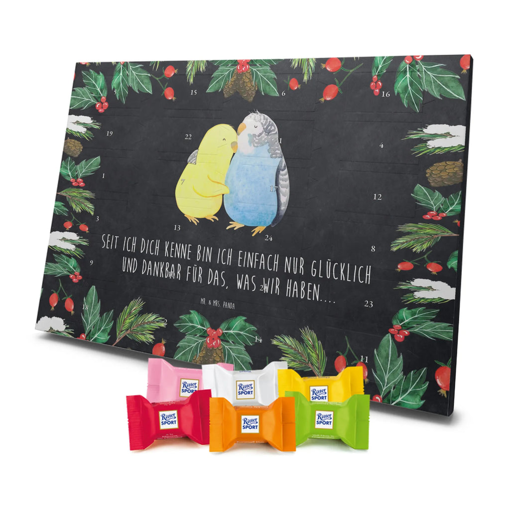 Chocolate advent calendar Parakeets in love Loving, Marriage, Proposal of marriage, anniversary gift, Together, Love gift, gift for her, gift for him, Two, trust, budgie, closeness, cuddling, birds