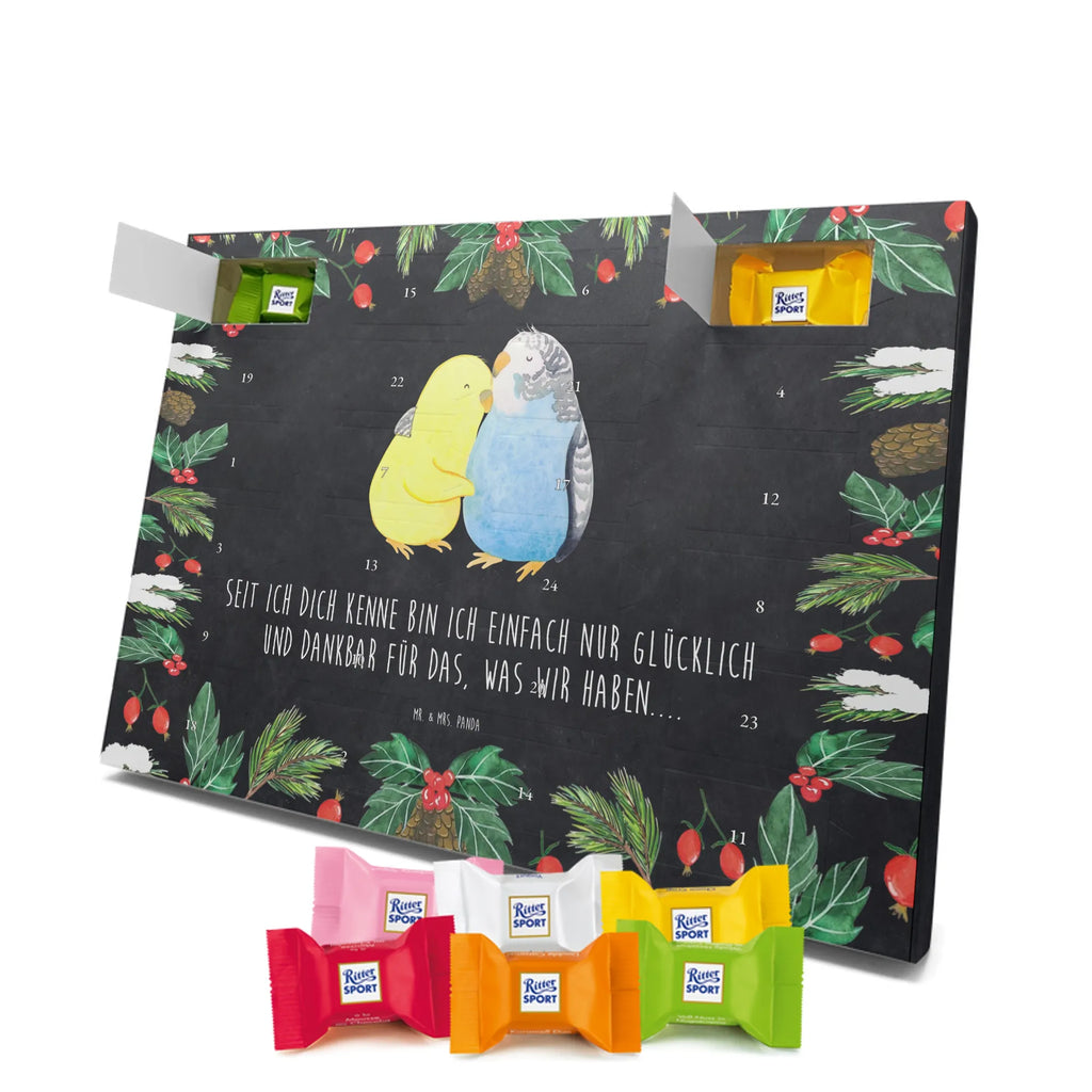 Chocolate advent calendar Parakeets in love Loving, Marriage, Proposal of marriage, anniversary gift, Together, Love gift, gift for her, gift for him, Two, trust, budgie, closeness, cuddling, birds