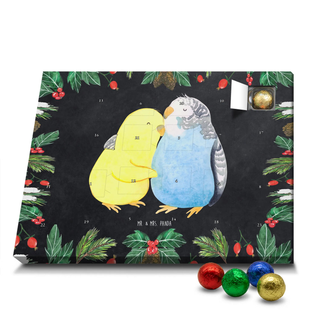 Chocolate advent calendar Parakeets in love Loving, Marriage, Proposal of marriage, anniversary gift, Together, Love gift, gift for her, gift for him, Two, trust, budgie, closeness, cuddling, birds
