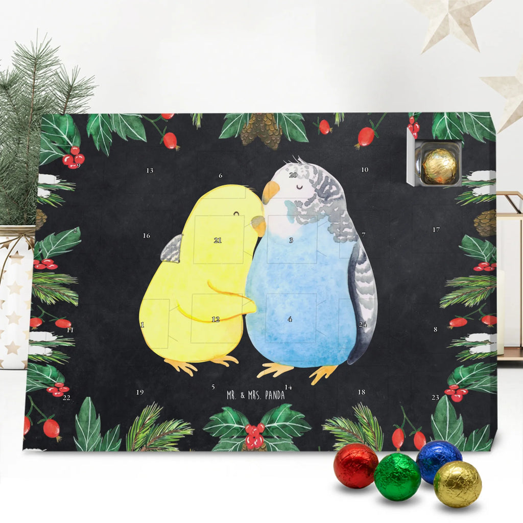 Chocolate advent calendar Parakeets in love Loving, Marriage, Proposal of marriage, anniversary gift, Together, Love gift, gift for her, gift for him, Two, trust, budgie, closeness, cuddling, birds