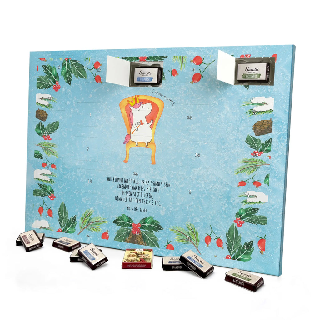 Chocolate advent calendar unicorn king Crown, friend gift, Present friend, King, Prosecco, Chancellor, Princess, Emperor, Ruler, President
