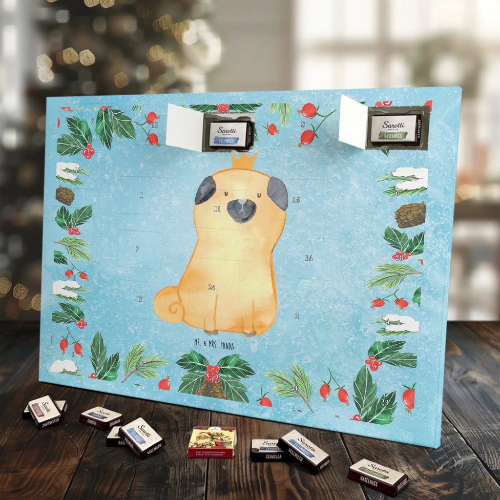 Chocolate advent calendar pug Crown mutt, dog sayings, love dogs, dog mama, funny gifts for dog owners, woof, what do you give a dog lover, dog breed, Christmas gifts for dogs, gifts for dogs, bag with dog print, love for dogs, hound, dog decorative items, childless, allergic, dog owners. Saying, Pug, house rules