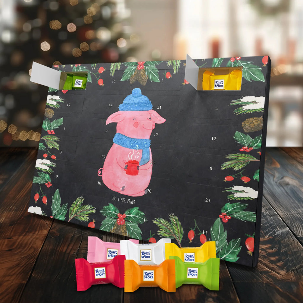 Chocolate advent calendar piggy Mulled wine Christmas time, snow, mulled wine, drunk, Christmas market, saying