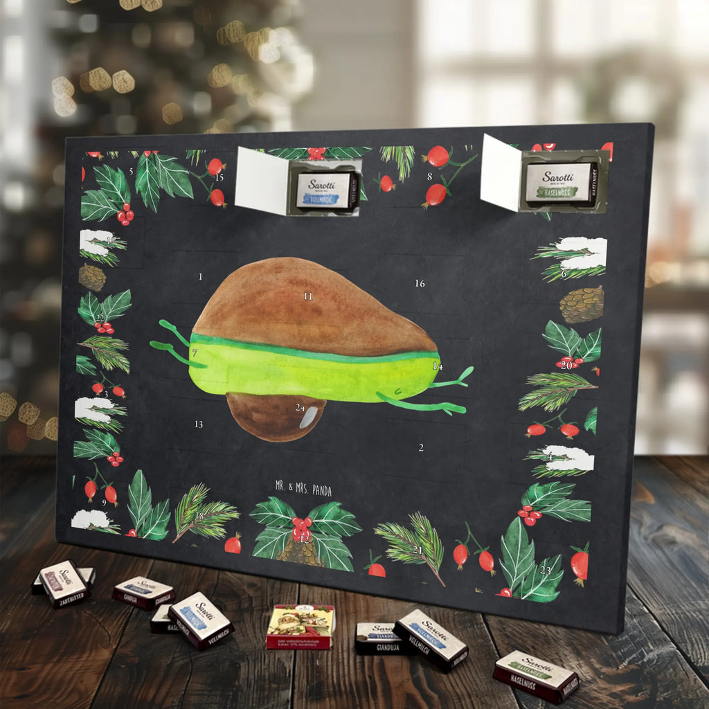 Chocolate advent calendar avocado yoga vegetables