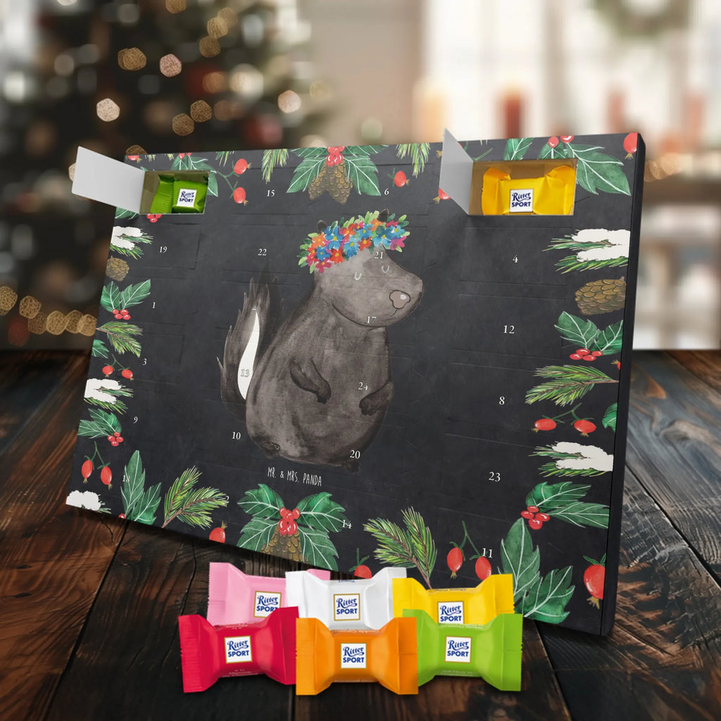 Chocolate advent calendar skunk Girl Laugh, Predator, Wild animal, Stinky, Live