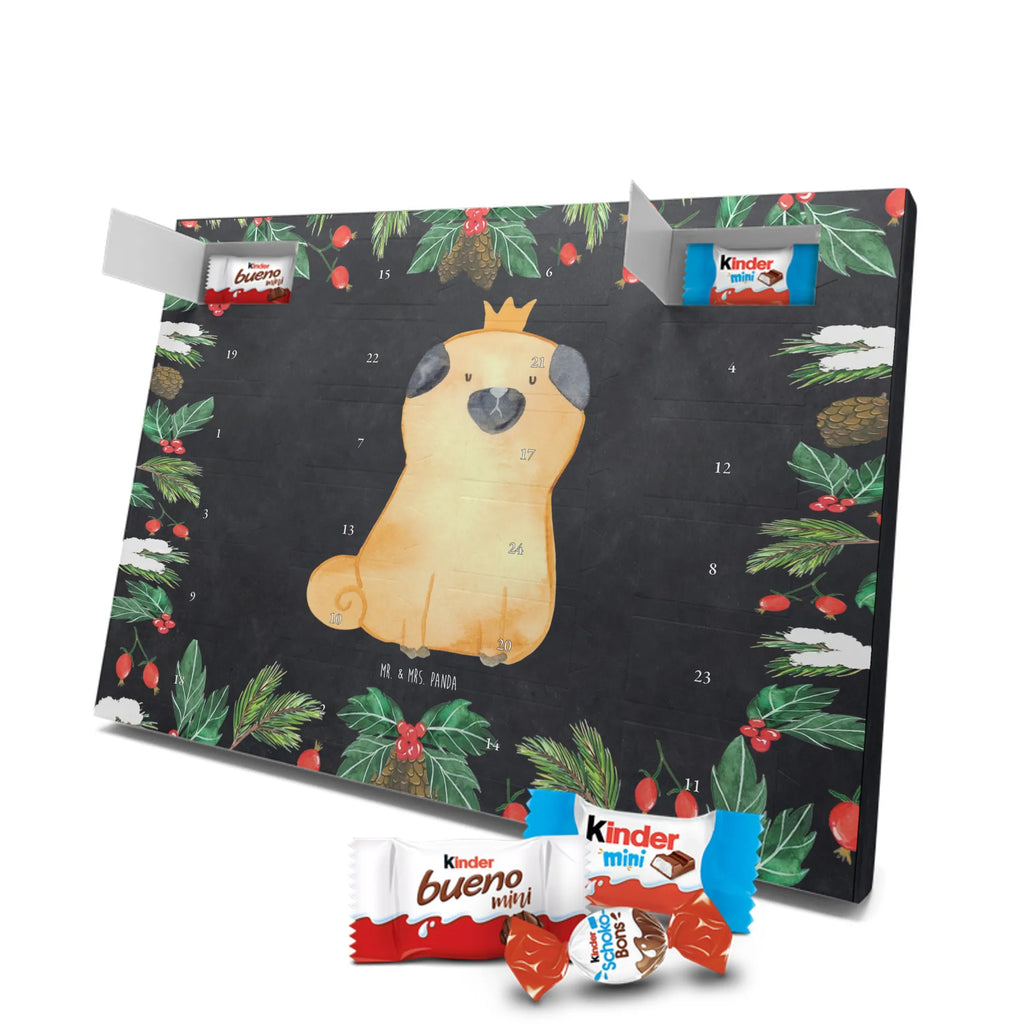 Chocolate advent calendar pug Crown mutt, dog sayings, love dogs, dog mama, funny gifts for dog owners, woof, what do you give a dog lover, dog breed, Christmas gifts for dogs, gifts for dogs, bag with dog print, love for dogs, hound, dog decorative items, childless, allergic, dog owners. Saying, Pug, house rules