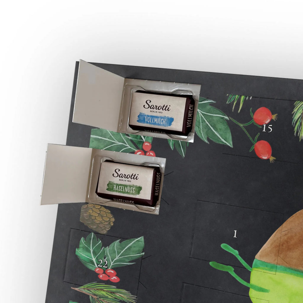 Chocolate advent calendar avocado yoga vegetables