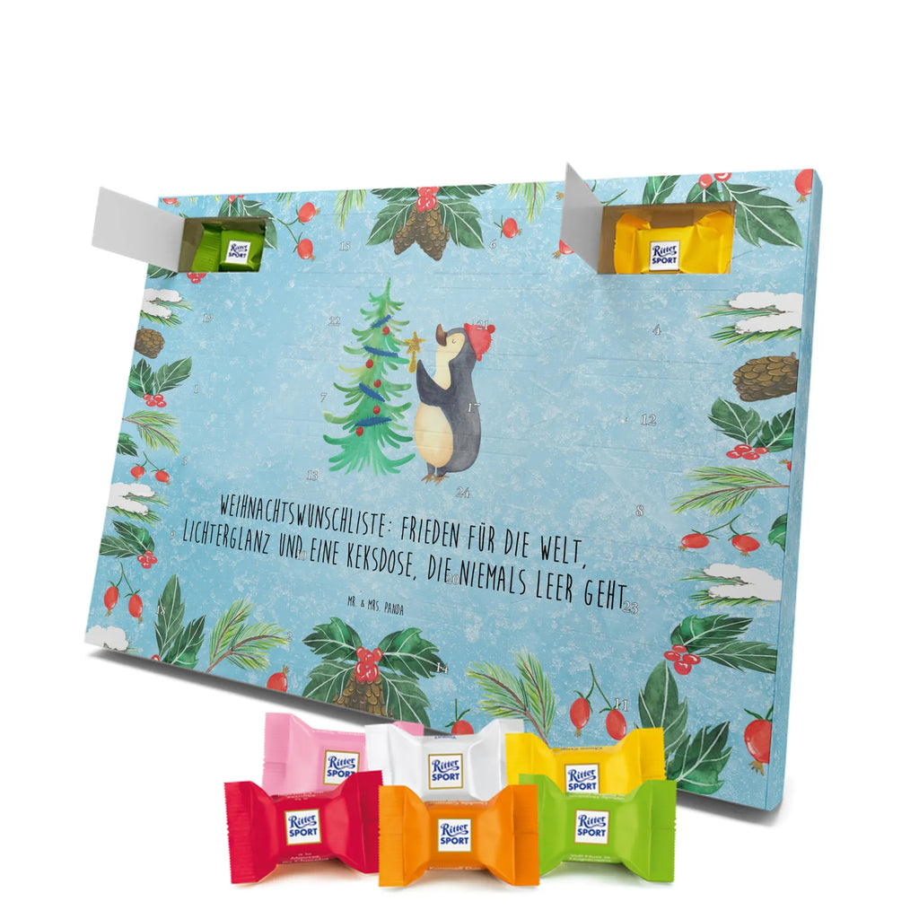 Chocolate advent calendar penguin Christmas tree Christmas time, snow