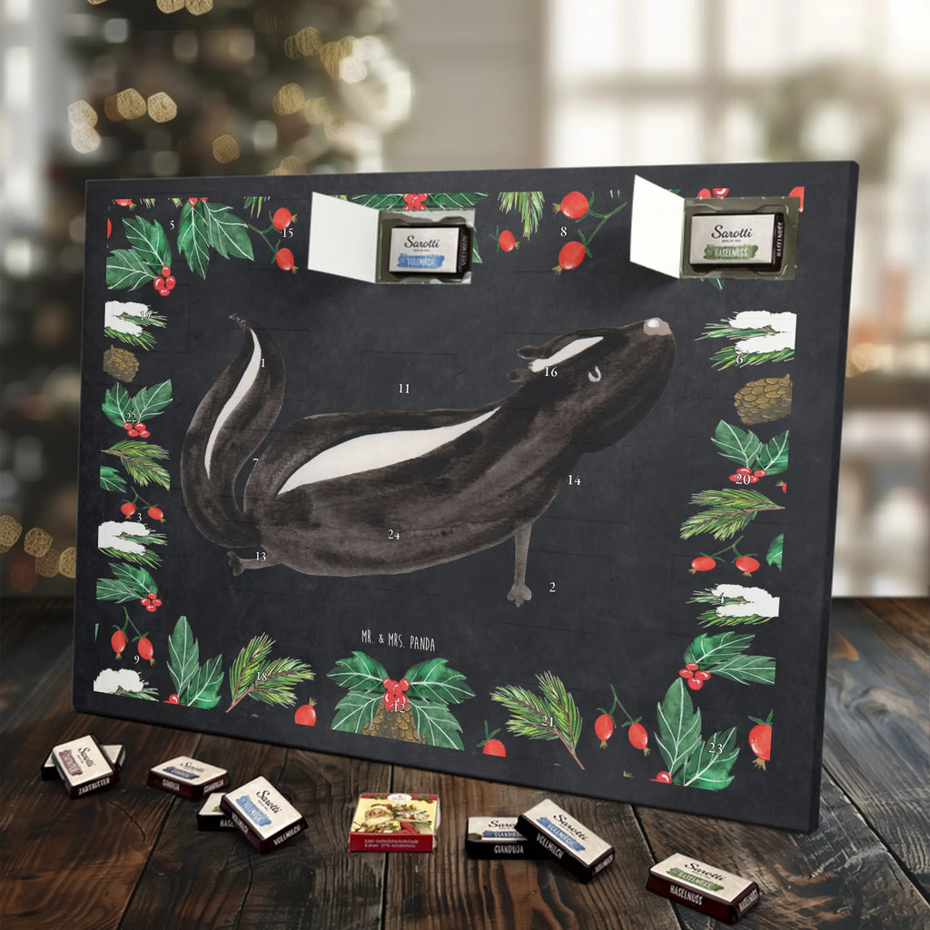 Chocolate advent calendar skunk yoga Stinky, Predator, Live, Wild animal, Laugh